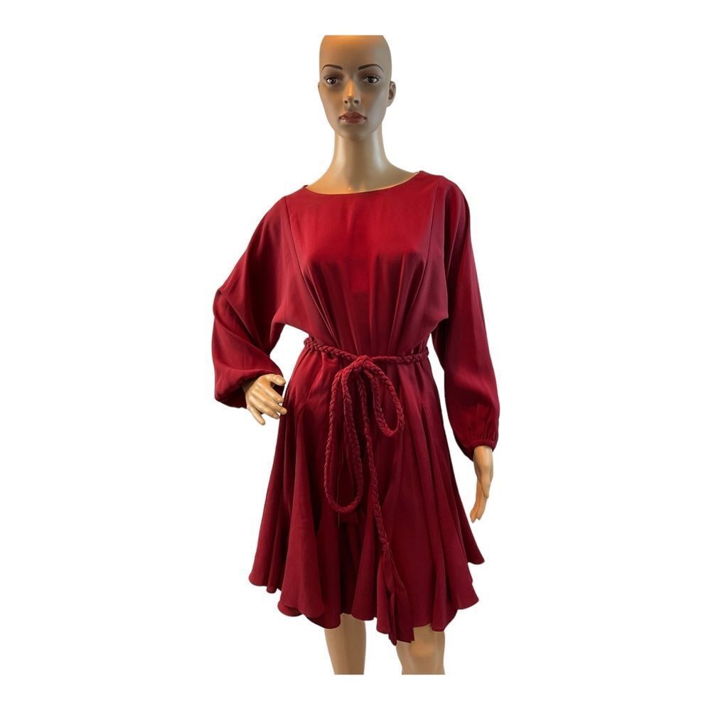 Mare Mare Women’s Size Small Red  Flounce Hem Flounce mini tie Dress.